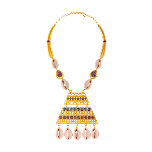 Unique 22k Gold Boho Necklace With Cowrie Shells