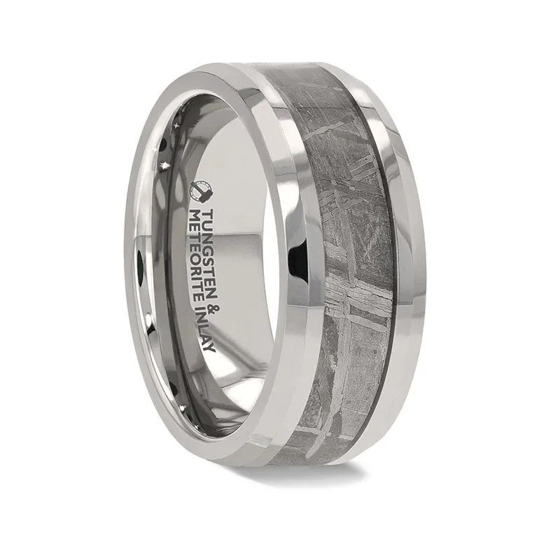 Thorsten CELESTIAL Titanium Meteorite Inlay Wedding Band - 8mm