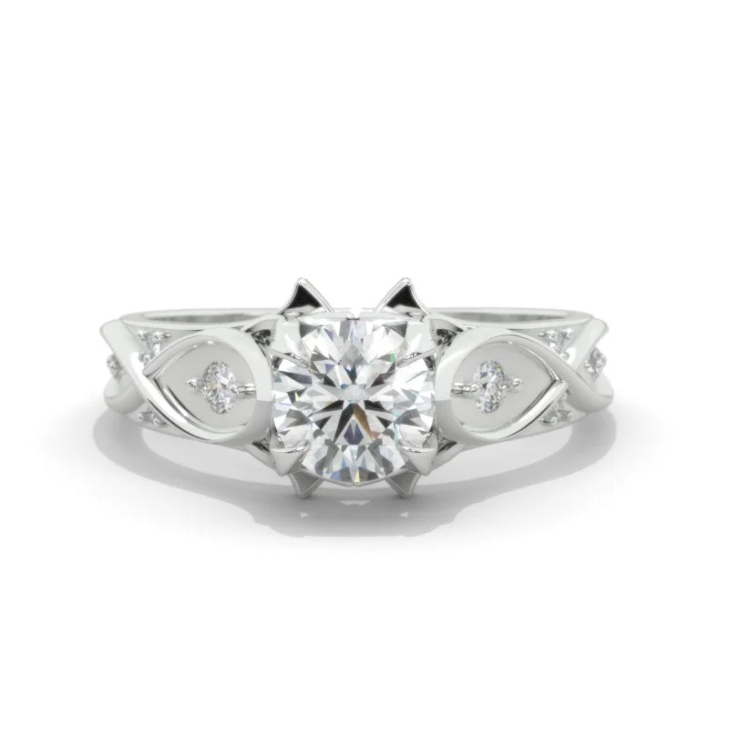 Giliarto Moissanite Engagement Ring 14K White Gold