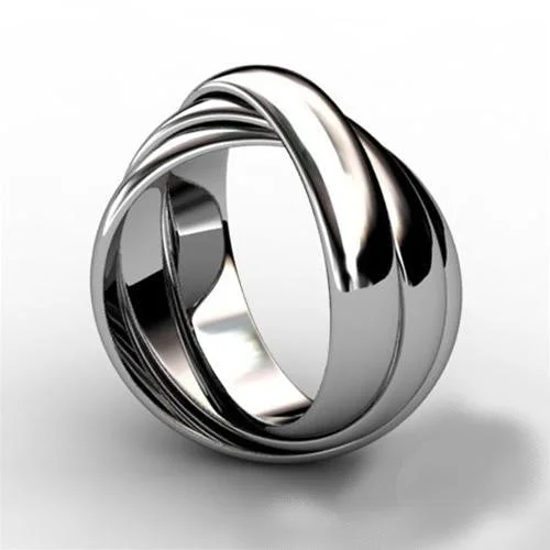 Sterling Silver 3 Band THICK Rolling Ring - RR2