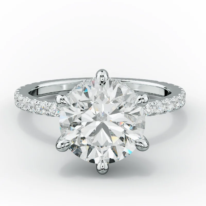 Chloe Six Prong Round Diamond Engagement Ring