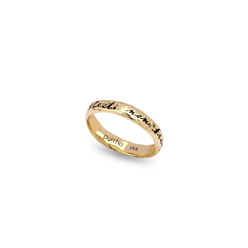 To Be Bent, Not Broken 14K Gold Poesy Ring