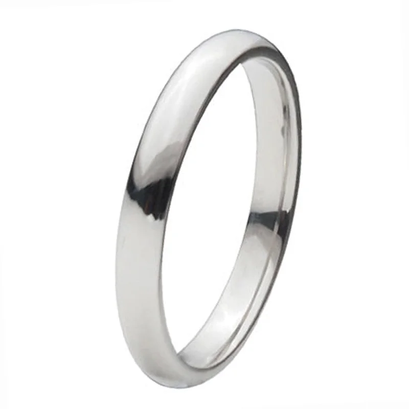 Silver Tone Titanium Classic 3mm Band Ring