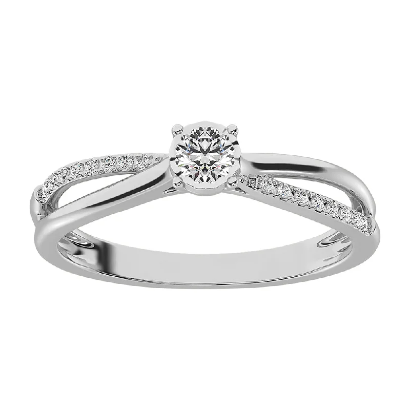 10K White Gold 1/5 CTW Diamond Promise Ring