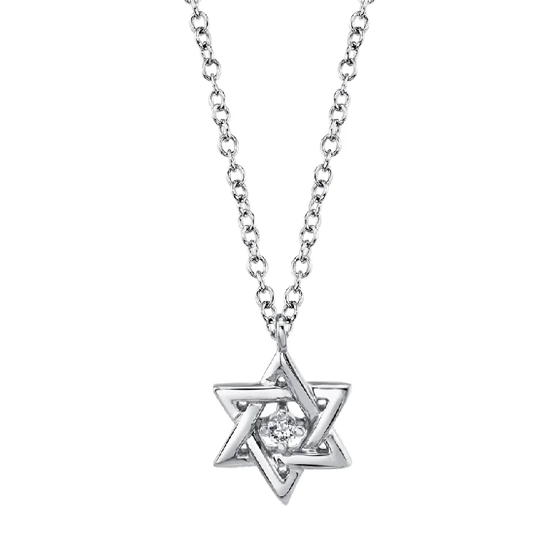 Shy 14Kw Star Of David Diamond Necklace