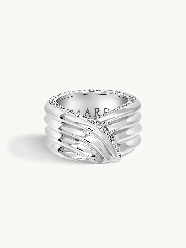 Pharaoh I Pavé-Set Brilliant White Diamond Ring In Platinum