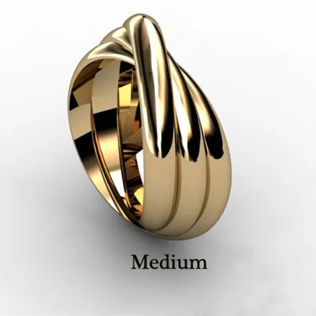 14K Solid Yellow Gold Rolling Ring - 3B3Y