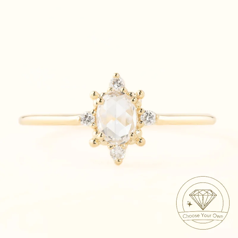 Victoria Ring, Oval Rose Cut Diamond