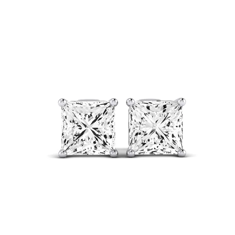 Elowen Princess Cut Diamond Stud Earrings