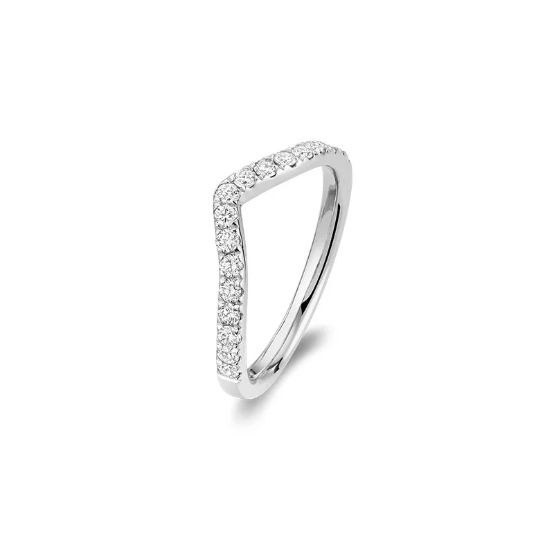 V-Shape Semi Eternity Bridal Diamond Band