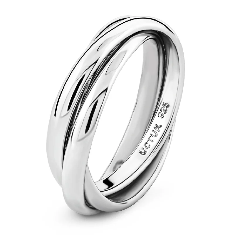 Sterling Silver 3 Band Rolling Ring - RR1