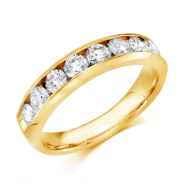 14K Yellow Gold Channel Set Diamond Band