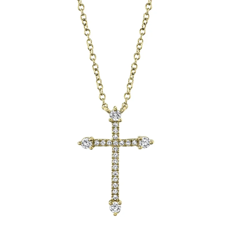 Shy 14Ky Diamond Cross Pendant