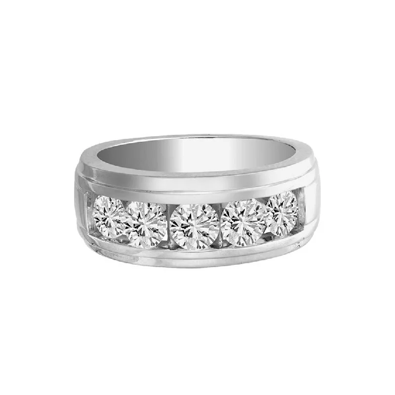 14K 2.00ctw Mens Five Stone Diamond Ring