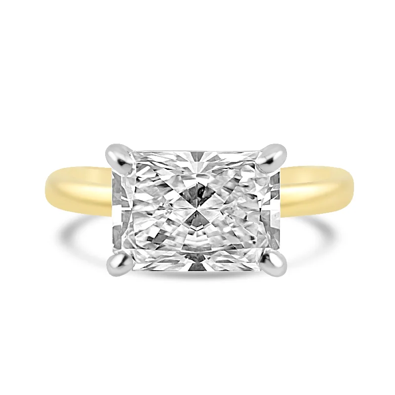 14k Yellow Gold 2.80ct Lab Grown Radiant Diamond Solitaire Engagement Ring