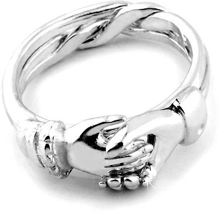 MENS Sterling Silver Fenian Claddagh Puzzle Ring MS-3CL