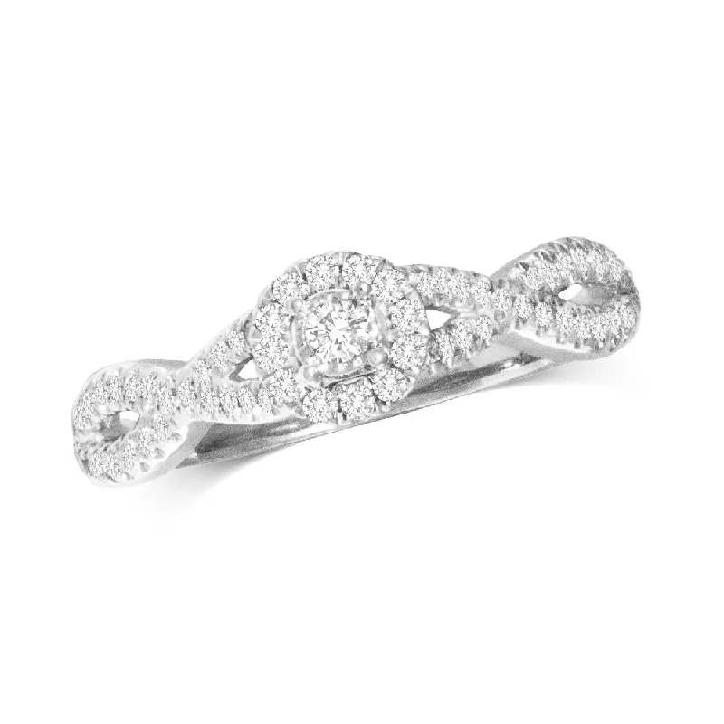 10K White Gold 1/4 CTW Diamond Promise Ring