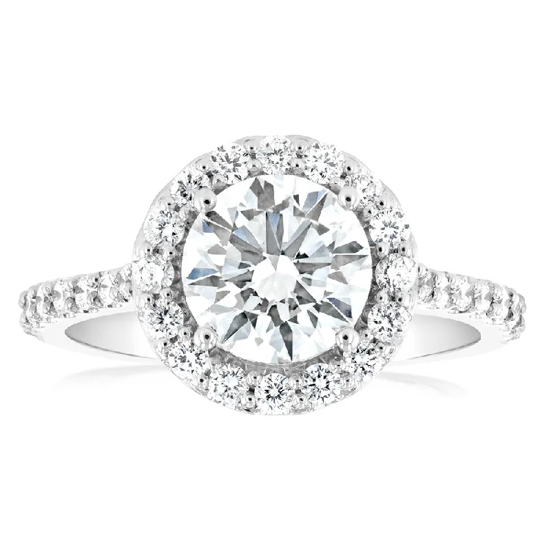 Luminesce Lab Grown 18ct White Gold 2 Carat TW 1.5 Carat Certified Diamond Engagement Ring