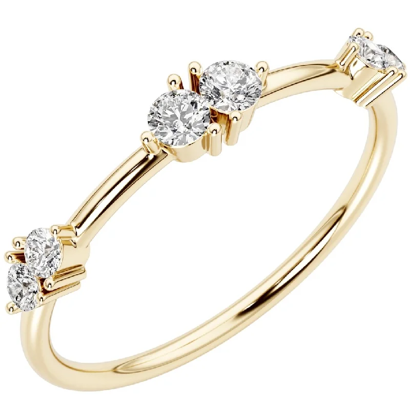 14k Gold Plated Sterling Silver Lab Diamond 0.25 ct Stacking Ring Band