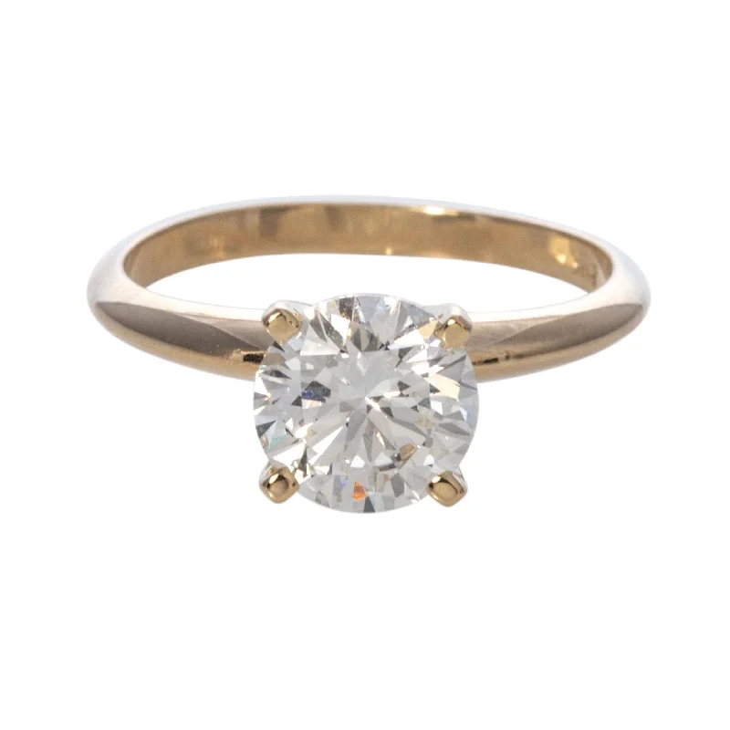 1.5ct I SI1 Round Diamond Solitaire 14K Yellow Gold Engagement Ring