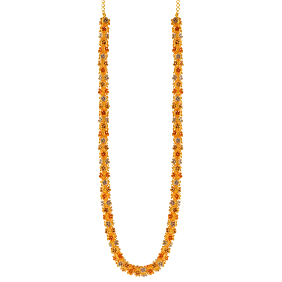 22k Gorgeous Floral Moff Chain With Meenakari Work