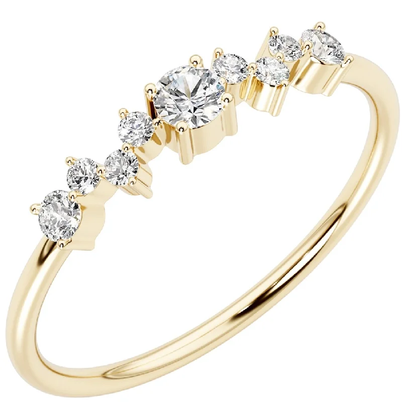 14k Gold Plated Sterling Silver Lab Diamond 1/6 ct Stacking Ring Band