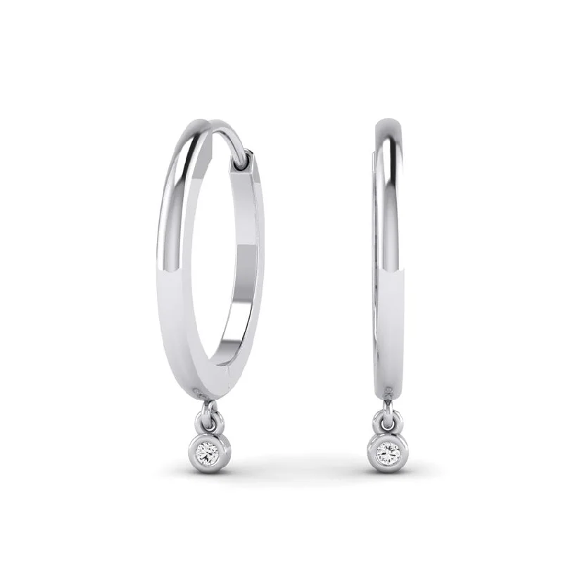 Hadley Huggie Diamond Drop Earrings