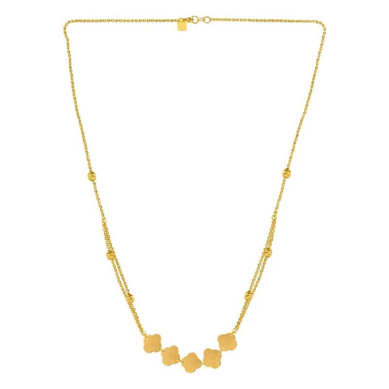 22k Gold Necklace With Cloud-inspired Motifs