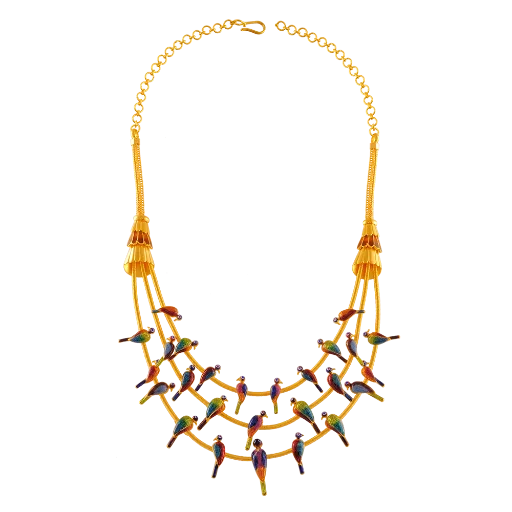 Mesmerizing 22k Gold Necklace Adorned With Delicate Birds