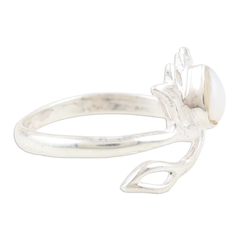 Novica Handmade Pearl Lotus Cultured Pearl Wrap Ring