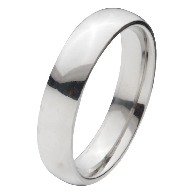 Silver Tone Titanium Classic 5mm Band Ring