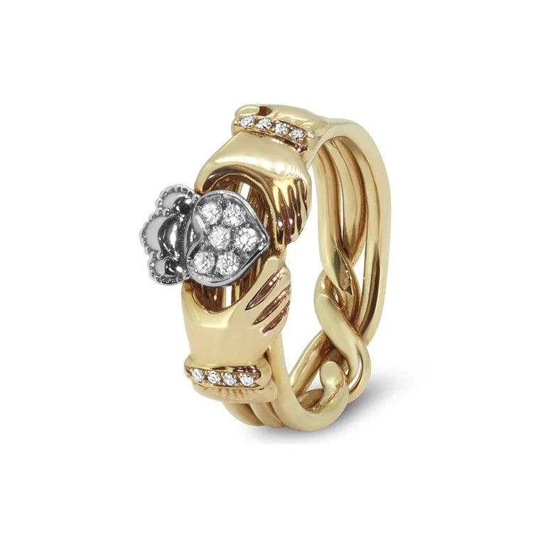 Unisex Claddagh Gold Diamond 3AM-UD