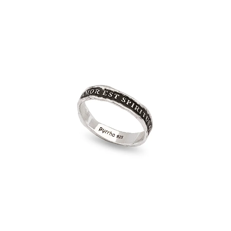 Love Is the Breath That Sustains Us Textured Band Ring