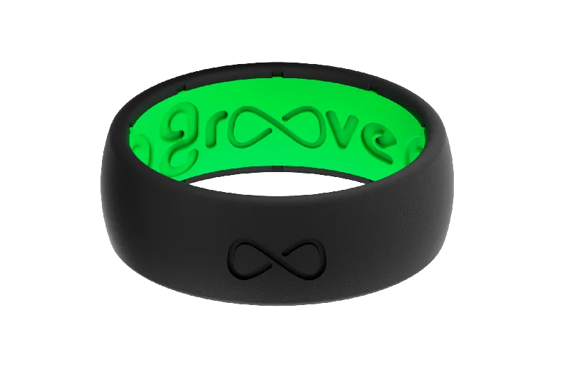 Groove Life Silicone ORIGINAL Ring - Solid Midnight Black / Green