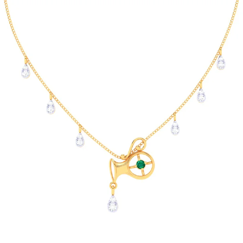 22k Gold  Aquarius Themed Necklace With Stone From Pc Chandra Mugdhaa Collection