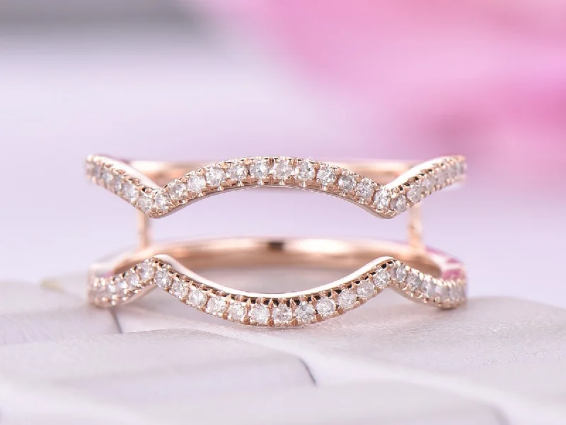 Diamond Infinite Love Ring Guard 14K Rose Gold