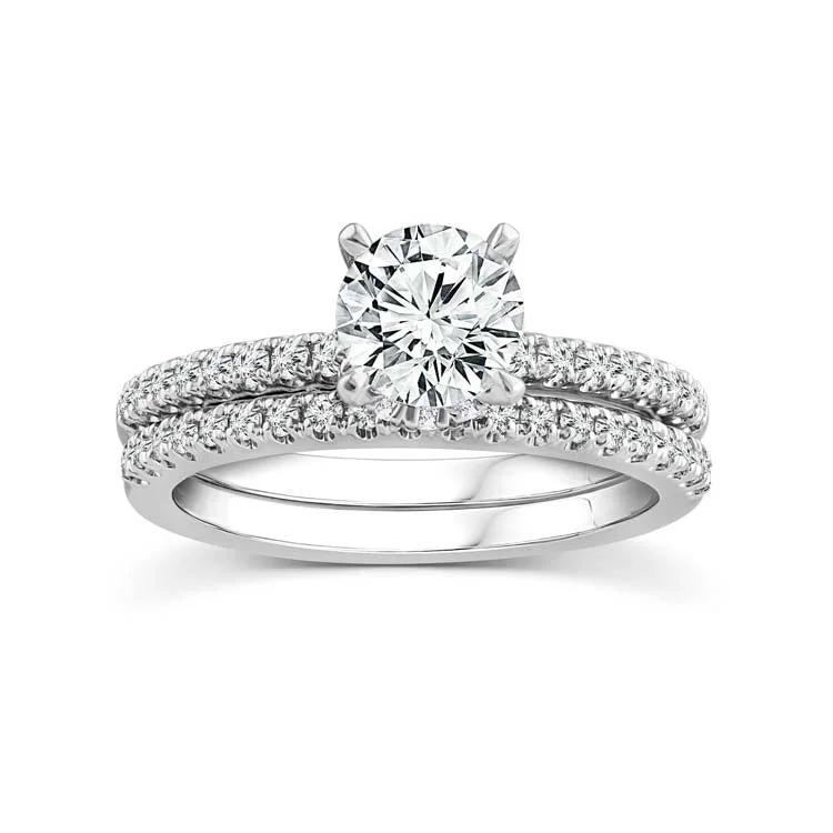 18ct White Gold 1.50ct F/VS2 Lab Grown Diamond Bridal Ring Set