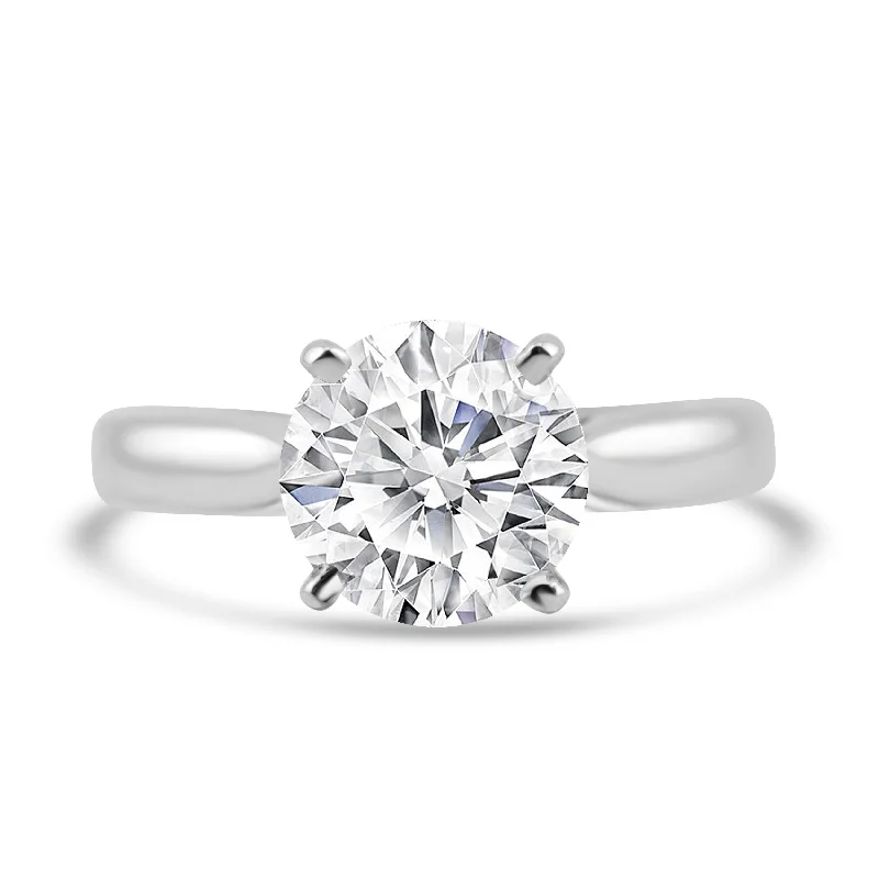 14k White Gold 2.55ct Lab Grown Round Diamond Solitaire Engagement Ring