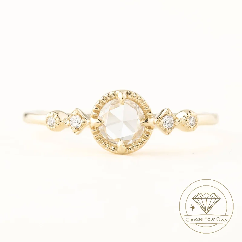 Stella Ring, Round Rose Cut Diamond