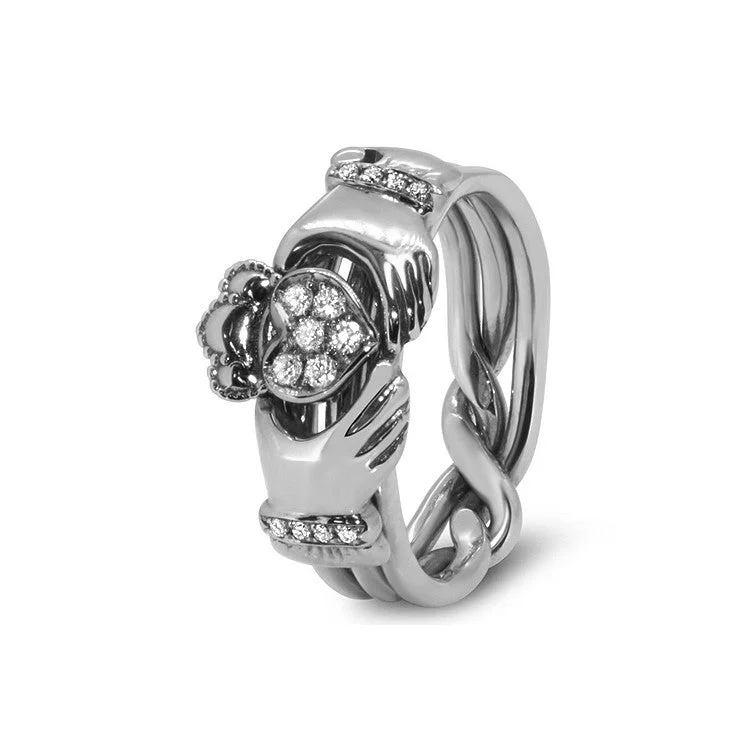 Unisex Claddagh Platinum Diamond 3AM-UD