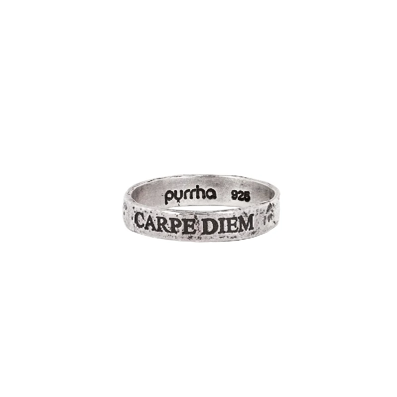 Seize The Day Latin Motto Band Ring