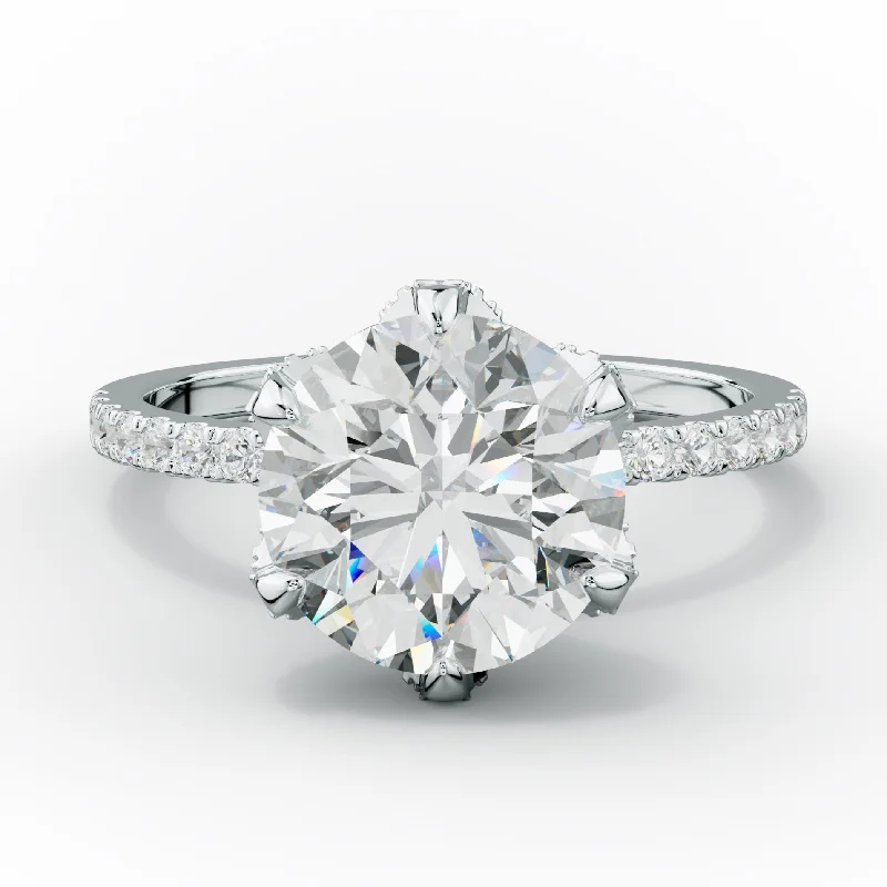 Charlotte Six Prong Round Diamond Engagement Ring