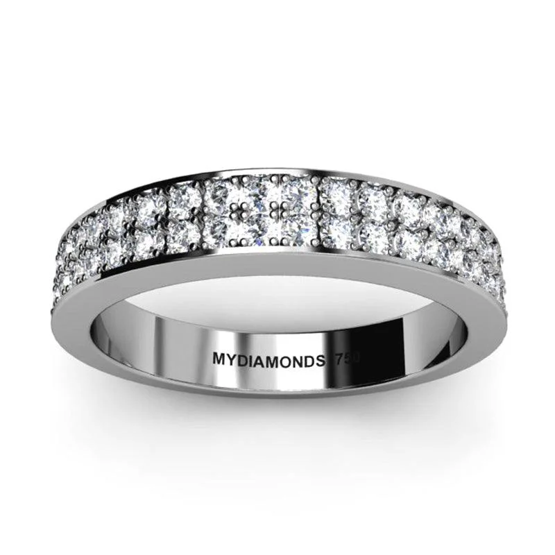 Polo Wedding Ring - Two Rows of Diamond 0.36ct