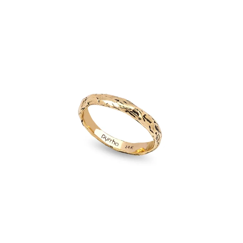 Narrow 14K Gold Band Ring