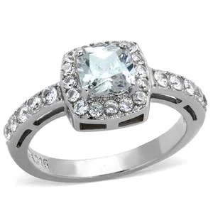 CJE1899N Wholesale Women's Stainless Steel Clear AAA Grade CZ Ring