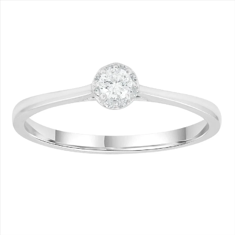 9K WHT GOLD 0.20CT HI I1 DIAMOND RING