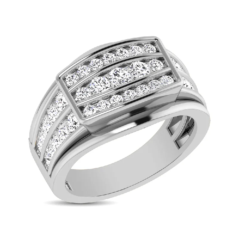 10K White Gold 1 1/2 Ct.Tw. Diamond Men's Fashion Ring