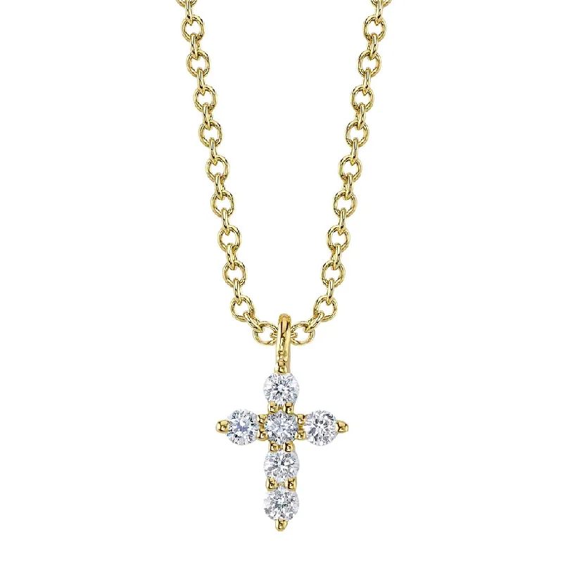 Shy 14Ky Diamond Cross Necklace