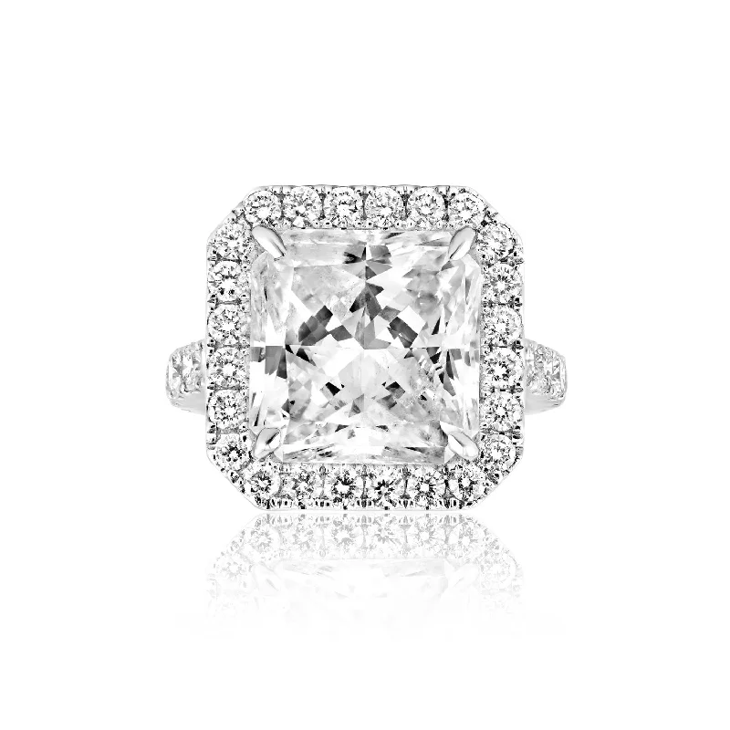 Aarna 13 Carat Radiant Cut Diamond Engagement Ring in 18k White Gold