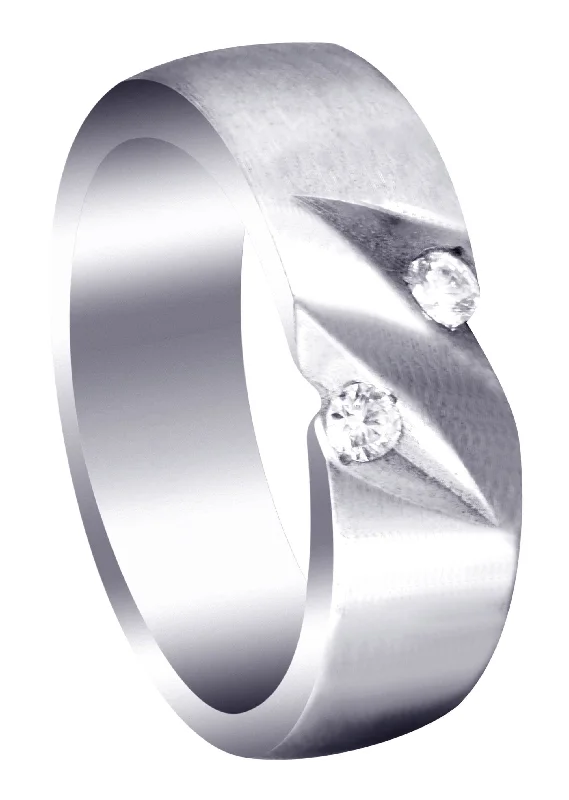 Diamond Mens Engagement Ring | 0.14 Carats | Satin Finish (Troy)